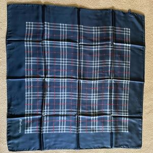 NWOT vintage Burberrys of London navy silk square
